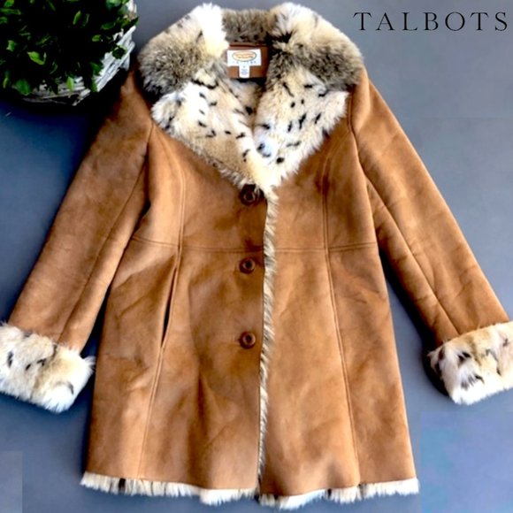 Talbots Jackets & Blazers - Talbot Faux Fur Suede Coat M